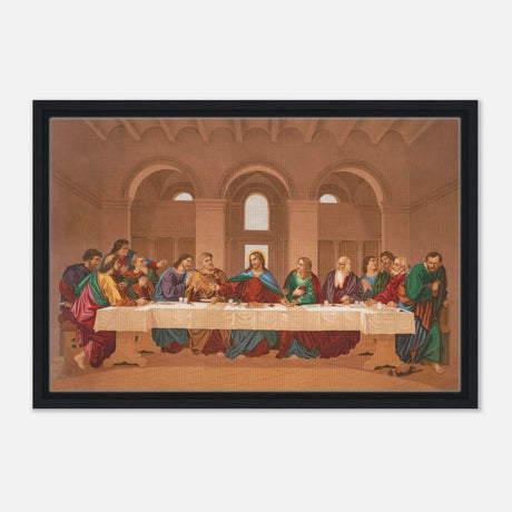 The Last Supper by Leonardo da Vinci | Da Vinci Vintage Wall art Print - Framed Canvas - 40x60 cm / 16x24″ - Black frame