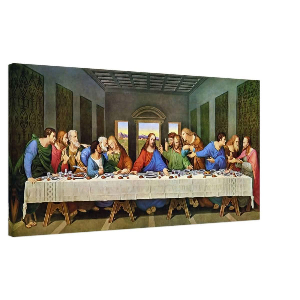 The Last Supper by Leonardo da Vinci (Restored) | Vintage Art wall art print - Canvas - 50x100 cm / 20x40″ - 