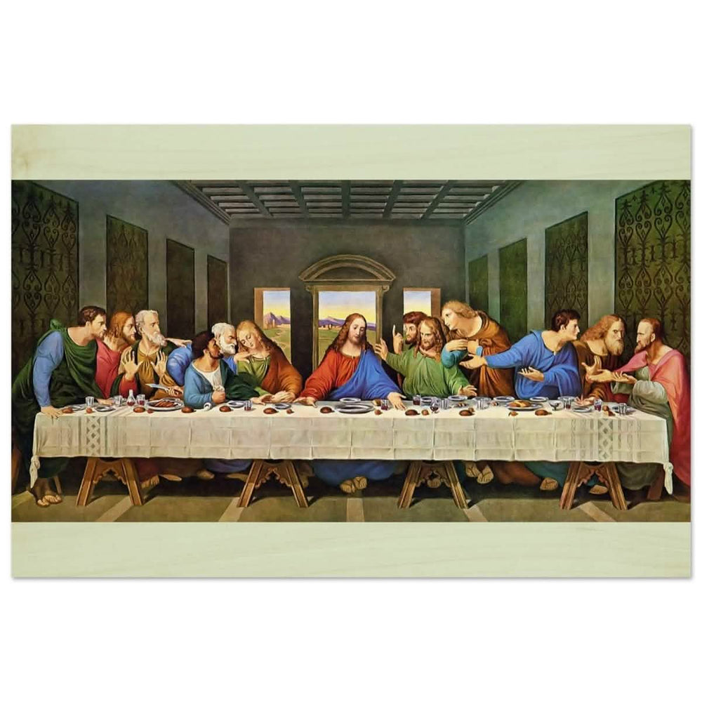 The Last Supper by Leonardo da Vinci (Restored) | Vintage Art wall art print - Wood Prints - 50x75 cm / 20x30″ - 