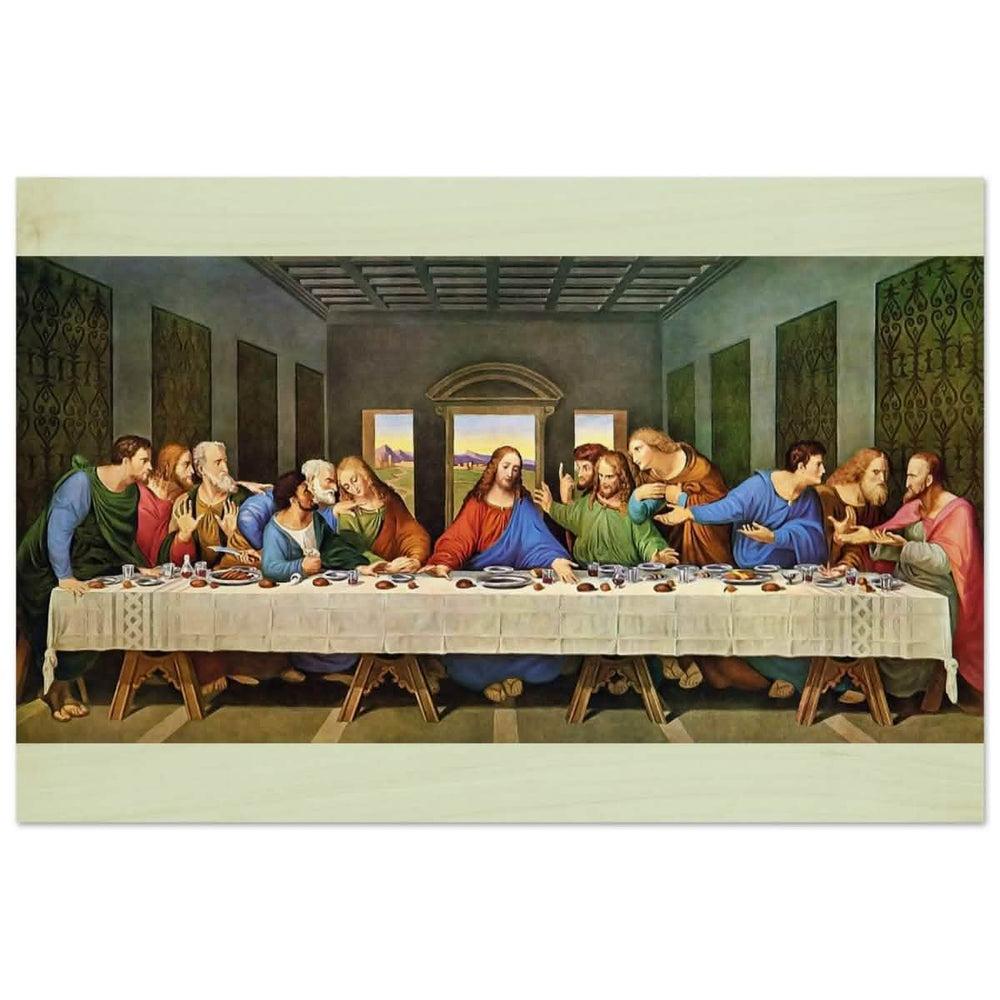 The Last Supper by Leonardo da Vinci (Restored) | Vintage Art wall art print - Wood Prints - 60x90 cm / 24x36″ - 