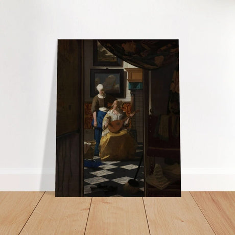 The Love Letter (ca. 1669 –1670) by Johannes Vermeer | vintage wall art print - Brushed Aluminum Print - 40x50 cm / 16x20″ - 