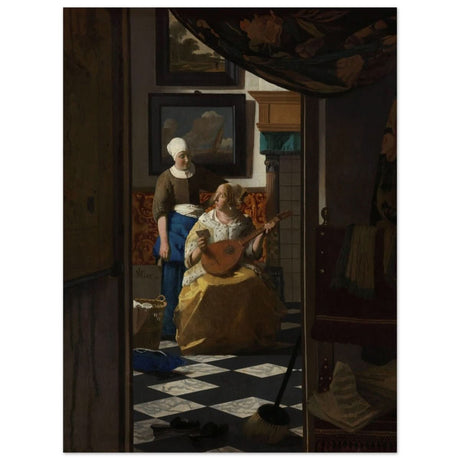 The Love Letter (ca. 1669 –1670) by Johannes Vermeer | vintage wall art print - Aluminum Print - 60x80 cm / 24x32″ - 