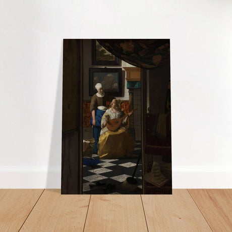 The Love Letter (ca. 1669 –1670) by Johannes Vermeer | vintage wall art print - Brushed Aluminum Print - 50x70 cm / 20x28″ - 