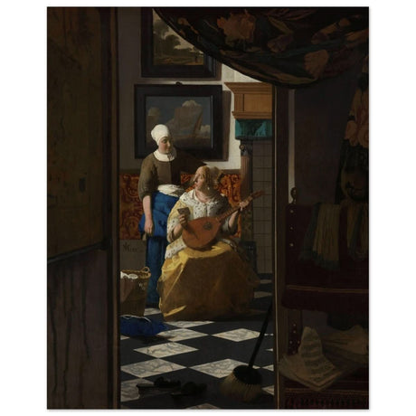 The Love Letter (ca. 1669 –1670) by Johannes Vermeer | vintage wall art print - Aluminum Print - 40x50 cm / 16x20″ - 