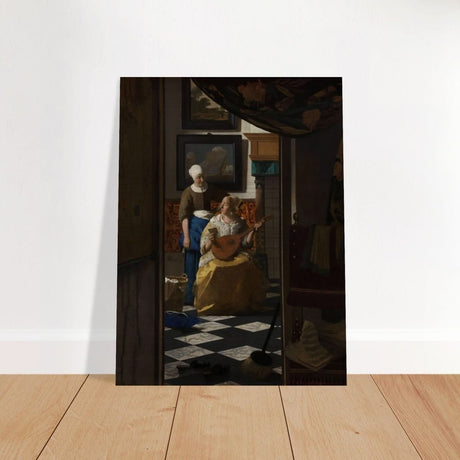 The Love Letter (ca. 1669 –1670) by Johannes Vermeer | vintage wall art print - Brushed Aluminum Print - 30x40 cm / 12x16″ - 