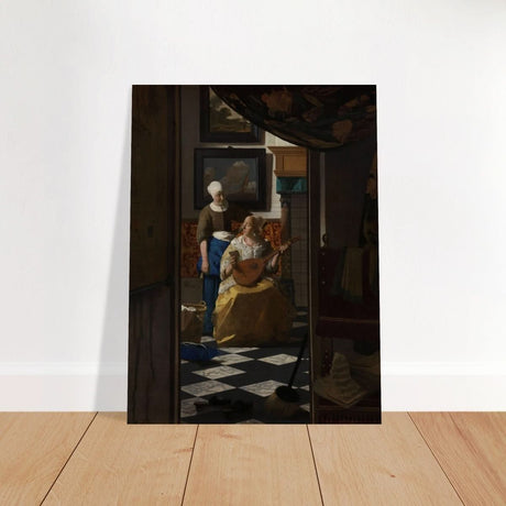 The Love Letter (ca. 1669 –1670) by Johannes Vermeer | vintage wall art print - Brushed Aluminum Print - 60x80 cm / 24x32″ - 