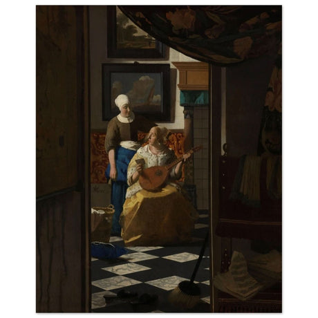 The Love Letter (ca. 1669 –1670) by Johannes Vermeer | vintage wall art print - Wood Prints - 40x50 cm / 16x20″ - 