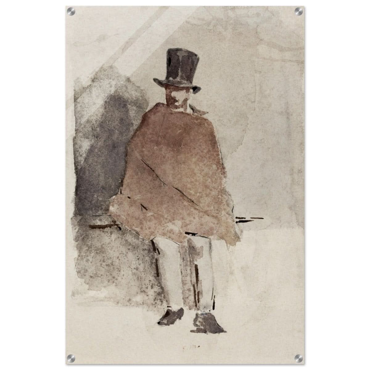 The Man in the Tall Hat (1858 - 1859) Edouard Manet | Wall art Print - 60x90 cm / 24x36″ - Acrylic Print - 