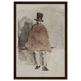 The Man in the Tall Hat (1858 - 1859) Edouard Manet | Wall art Print - 50x75 cm / 20x30″ - Framed Canvas - Dark wood frame