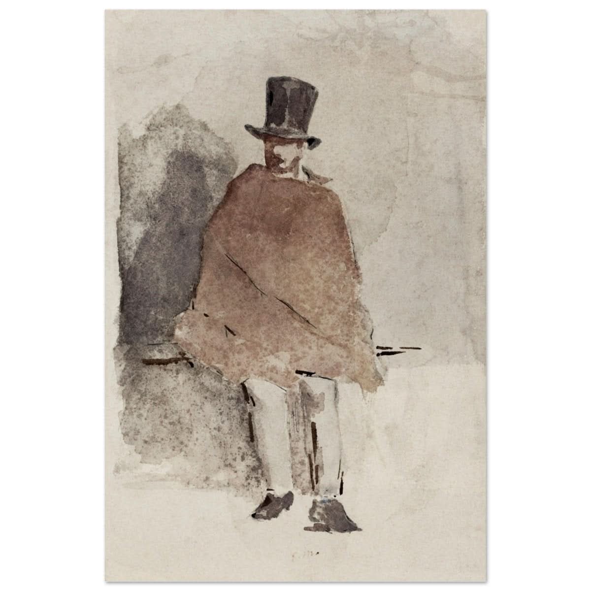 The Man in the Tall Hat (1858 - 1859) Edouard Manet | Wall art Print - 30x45 cm / 12x18″ - Aluminum Print - 