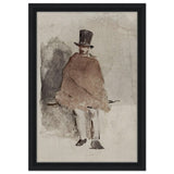 The Man in the Tall Hat (1858 - 1859) Edouard Manet | Wall art Print - 30x45 cm / 12x18″ - Framed Canvas - Black frame