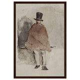 The Man in the Tall Hat (1858 - 1859) Edouard Manet | Wall art Print - 60x90 cm / 24x36″ - Framed Canvas - Dark wood frame