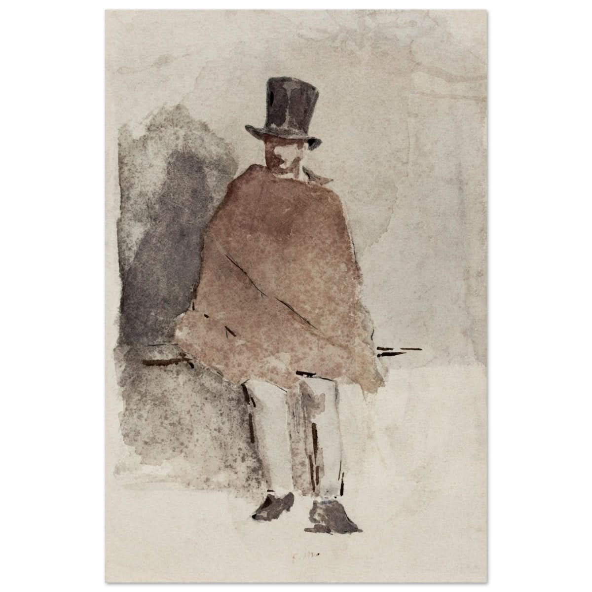 The Man in the Tall Hat (1858 - 1859) Edouard Manet | Wall art Print - 40x60 cm / 16x24″ - Aluminum Print - 