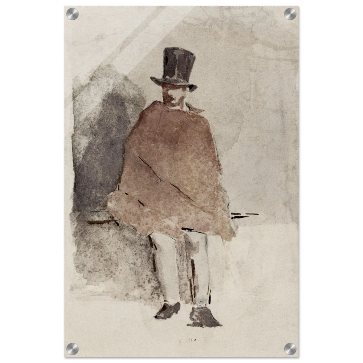 The Man in the Tall Hat (1858 - 1859) Edouard Manet | Wall art Print - 40x60 cm / 16x24″ - Acrylic Print - 