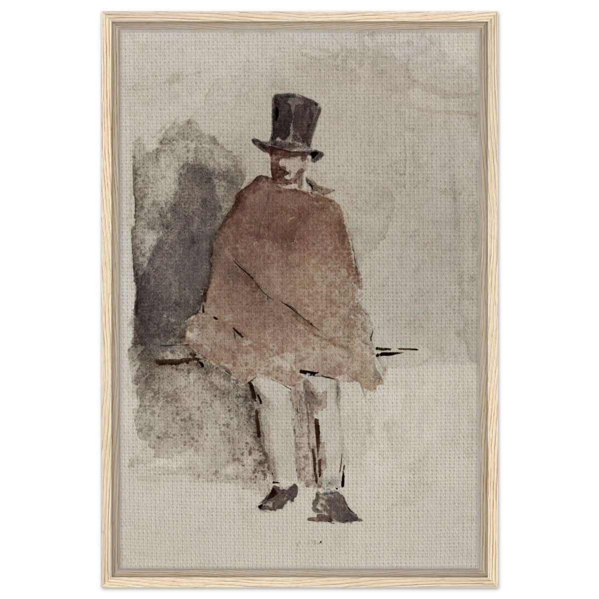 The Man in the Tall Hat (1858 - 1859) Edouard Manet | Wall art Print - 50x75 cm / 20x30″ - Framed Canvas - Wood frame