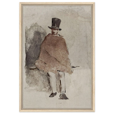 The Man in the Tall Hat (1858 - 1859) Edouard Manet | Wall art Print - 50x75 cm / 20x30″ - Framed Canvas - Wood frame