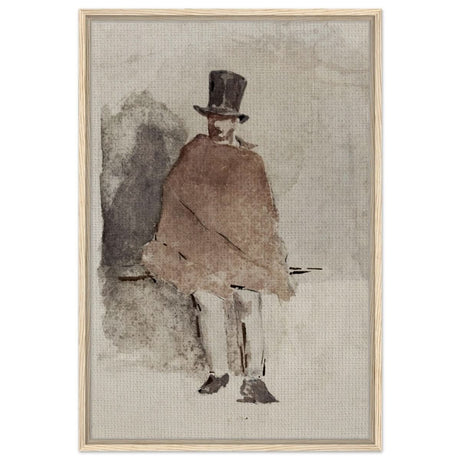 The Man in the Tall Hat (1858 - 1859) Edouard Manet | Wall art Print - 60x90 cm / 24x36″ - Framed Canvas - Wood frame