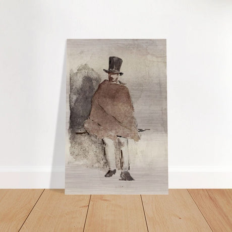 The Man in the Tall Hat (1858 - 1859) Edouard Manet | Wall art Print - 30x45 cm / 12x18″ - Brushed Aluminum Print - 