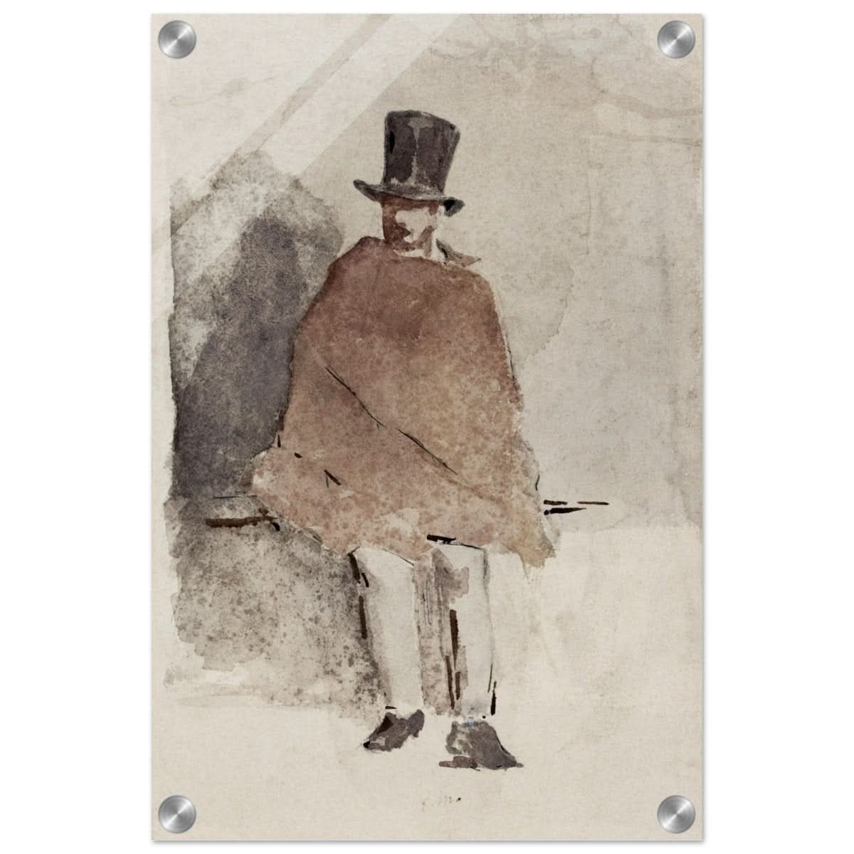 The Man in the Tall Hat (1858 - 1859) Edouard Manet | Wall art Print - 30x45 cm / 12x18″ - Acrylic Print - 