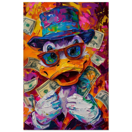 The Millionaire Duck | Contemporary Pop Culture wall Art print - Wood Prints - 30x45 cm / 12x18″ - 