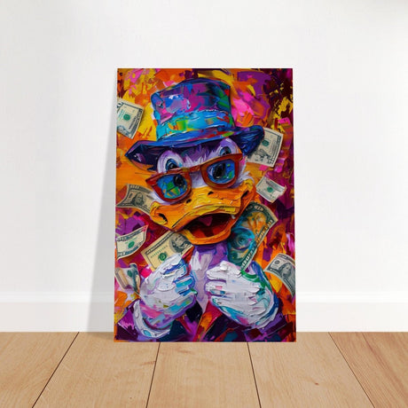 The Millionaire Duck | Contemporary Pop Culture wall Art print - Brushed Aluminum Print - 30x45 cm / 12x18″ - 