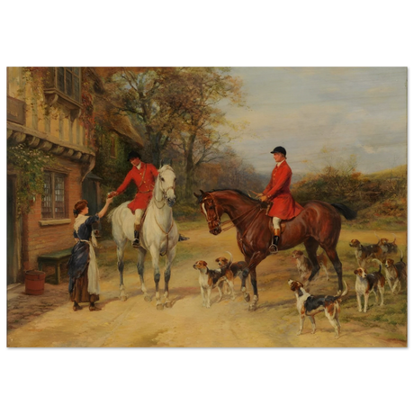 The Morning Meet – Equestrian & Hunting Scene Wall Art Print - Wood Prints - 70x100 cm / 28x40″ - 