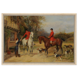 The Morning Meet – Equestrian & Hunting Scene Wall Art Print - Framed Canvas - 50x75 cm / 20x30″ - Wood frame