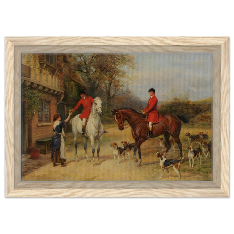 The Morning Meet – Equestrian & Hunting Scene Wall Art Print - Framed Canvas - 20x30 cm / 8x12″ - Wood frame