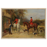 The Morning Meet – Equestrian & Hunting Scene Wall Art Print - Framed Canvas - 60x90 cm / 24x36″ - Wood frame