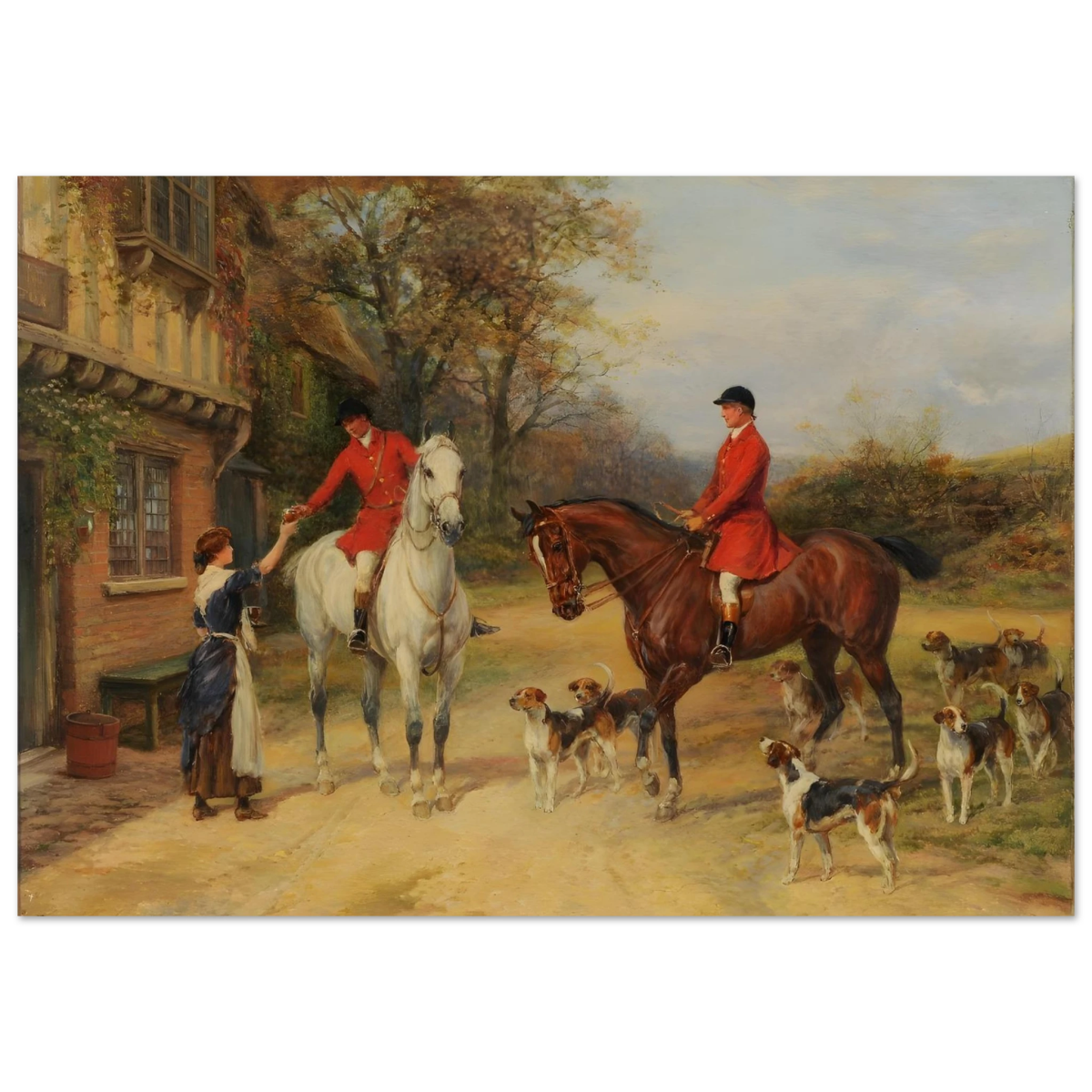 The Morning Meet – Equestrian & Hunting Scene Wall Art Print - Fine Art Poster - 70x100 cm / 28x40″ - 