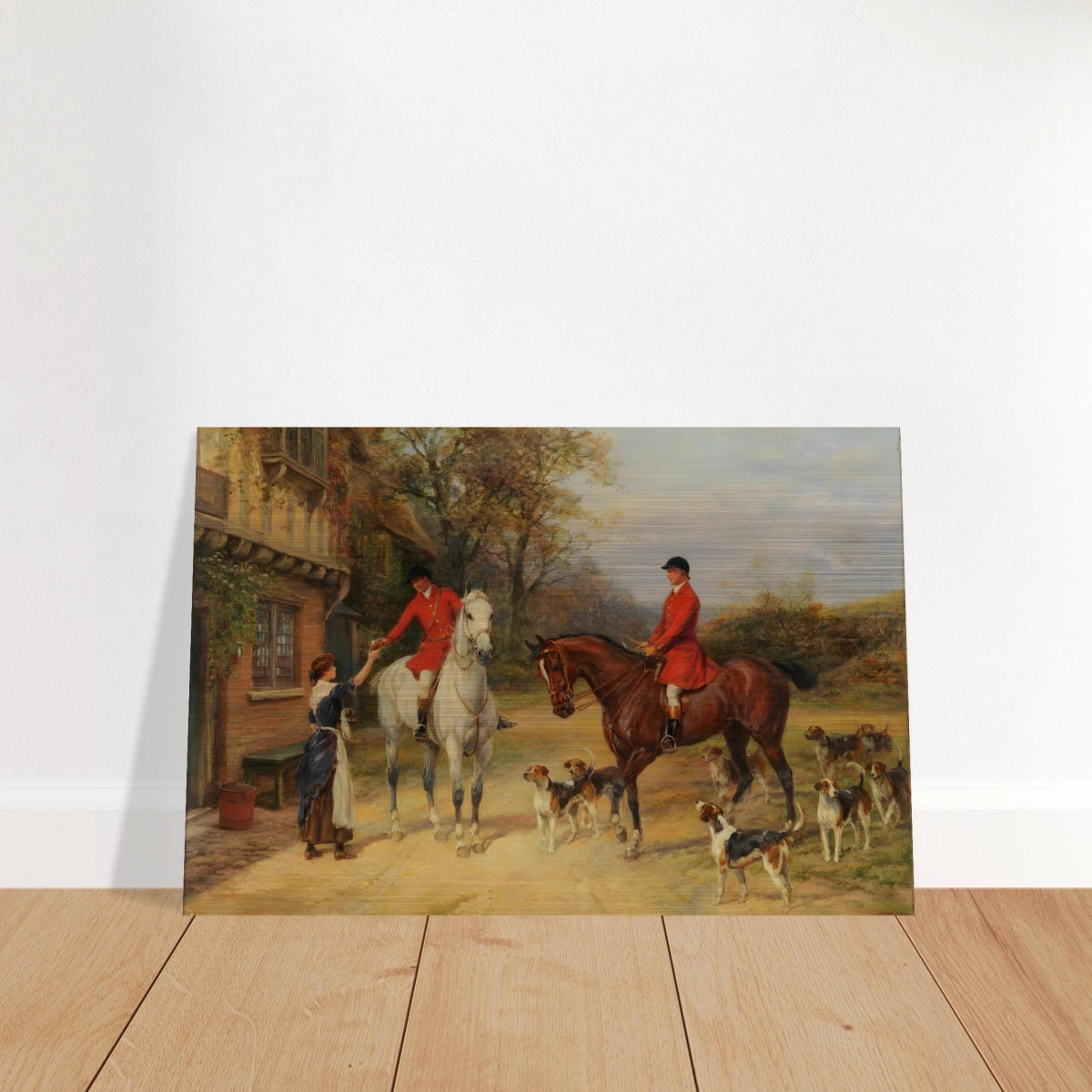 The Morning Meet – Equestrian & Hunting Scene Wall Art Print - Brushed Aluminum Print - 30x45 cm / 12x18″ - 
