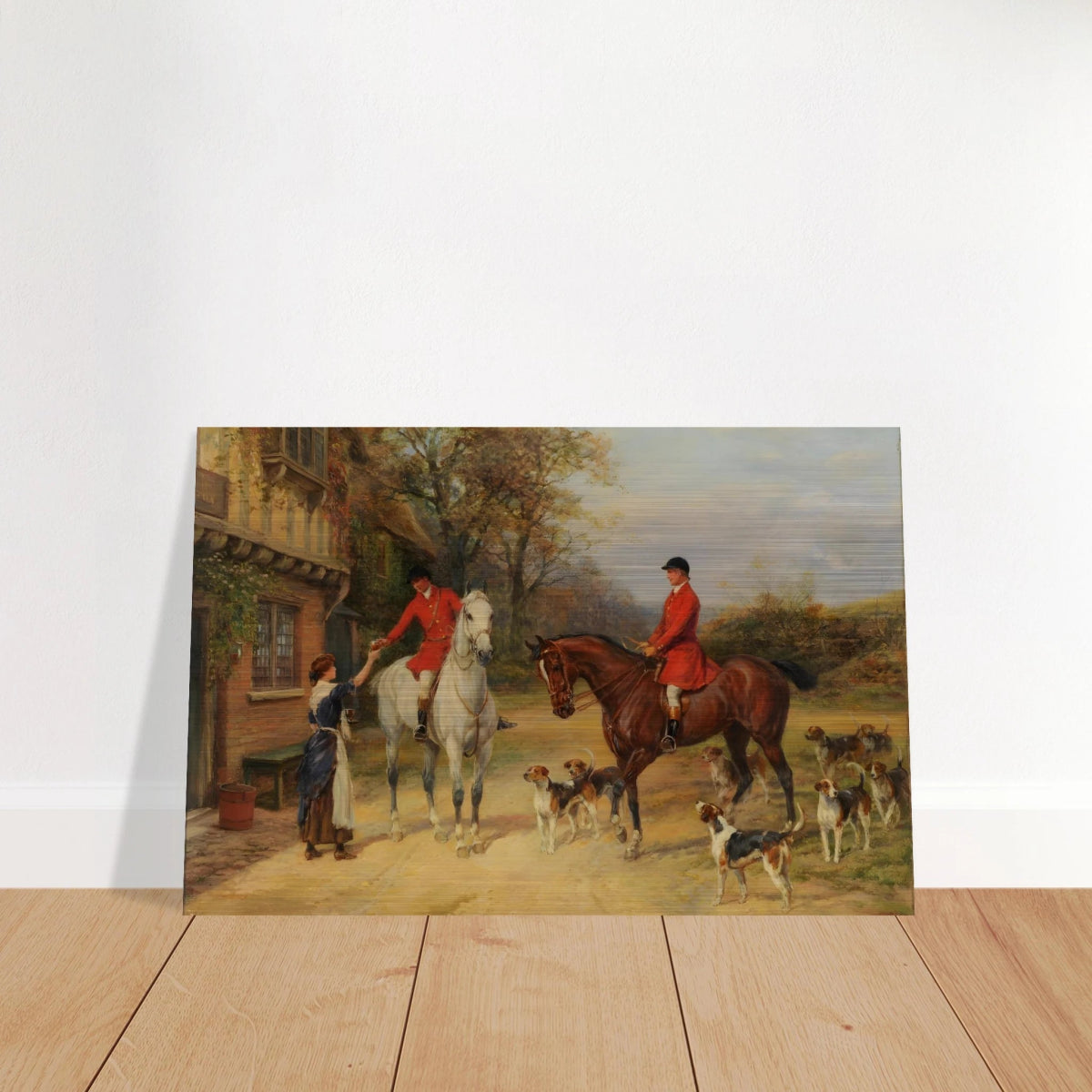 The Morning Meet – Equestrian & Hunting Scene Wall Art Print - Brushed Aluminum Print - 20x30 cm / 8x12″ - 