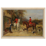 The Morning Meet – Equestrian & Hunting Scene Wall Art Print - Framed Canvas - 30x45 cm / 12x18″ - Wood frame