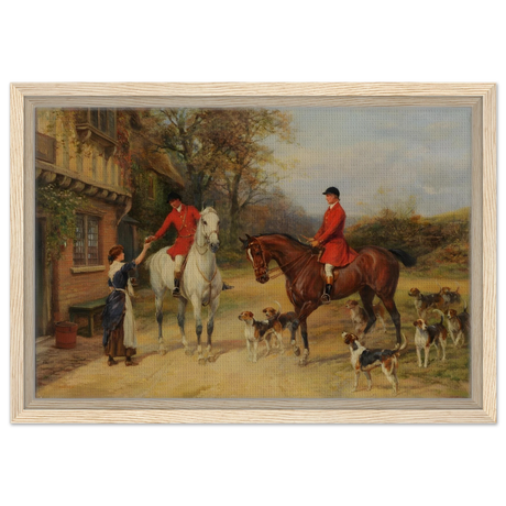 The Morning Meet – Equestrian & Hunting Scene Wall Art Print - Framed Canvas - 30x45 cm / 12x18″ - Wood frame