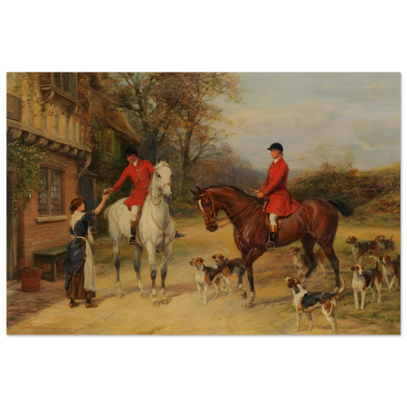 The Morning Meet – Equestrian & Hunting Scene Wall Art Print - Wood Prints - 20x30 cm / 8x12″ - 