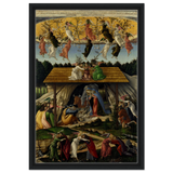 The Mystical Nativity by Sandro Botticelli | Vintage Wall art print - 40x60 cm / 16x24″ - Framed Canvas - Black frame