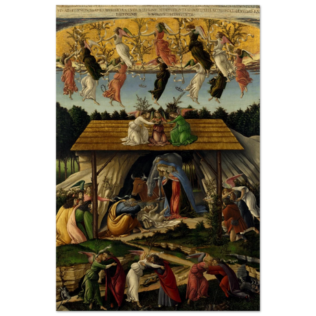 The Mystical Nativity by Sandro Botticelli | Vintage Wall art print - 40x60 cm / 16x24″ - Wood Prints - 