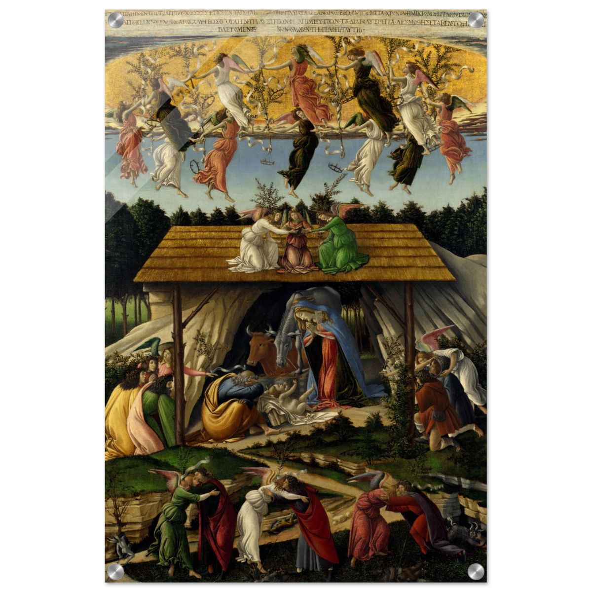 The Mystical Nativity by Sandro Botticelli | Vintage Wall art print - 50x75 cm / 20x30″ - Acrylic Print - 