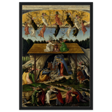 The Mystical Nativity by Sandro Botticelli | Vintage Wall art print - 60x90 cm / 24x36″ - Framed Canvas - Black frame