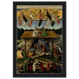 The Mystical Nativity by Sandro Botticelli | Vintage Wall art print - 30x45 cm / 12x18″ - Framed Canvas - Black frame