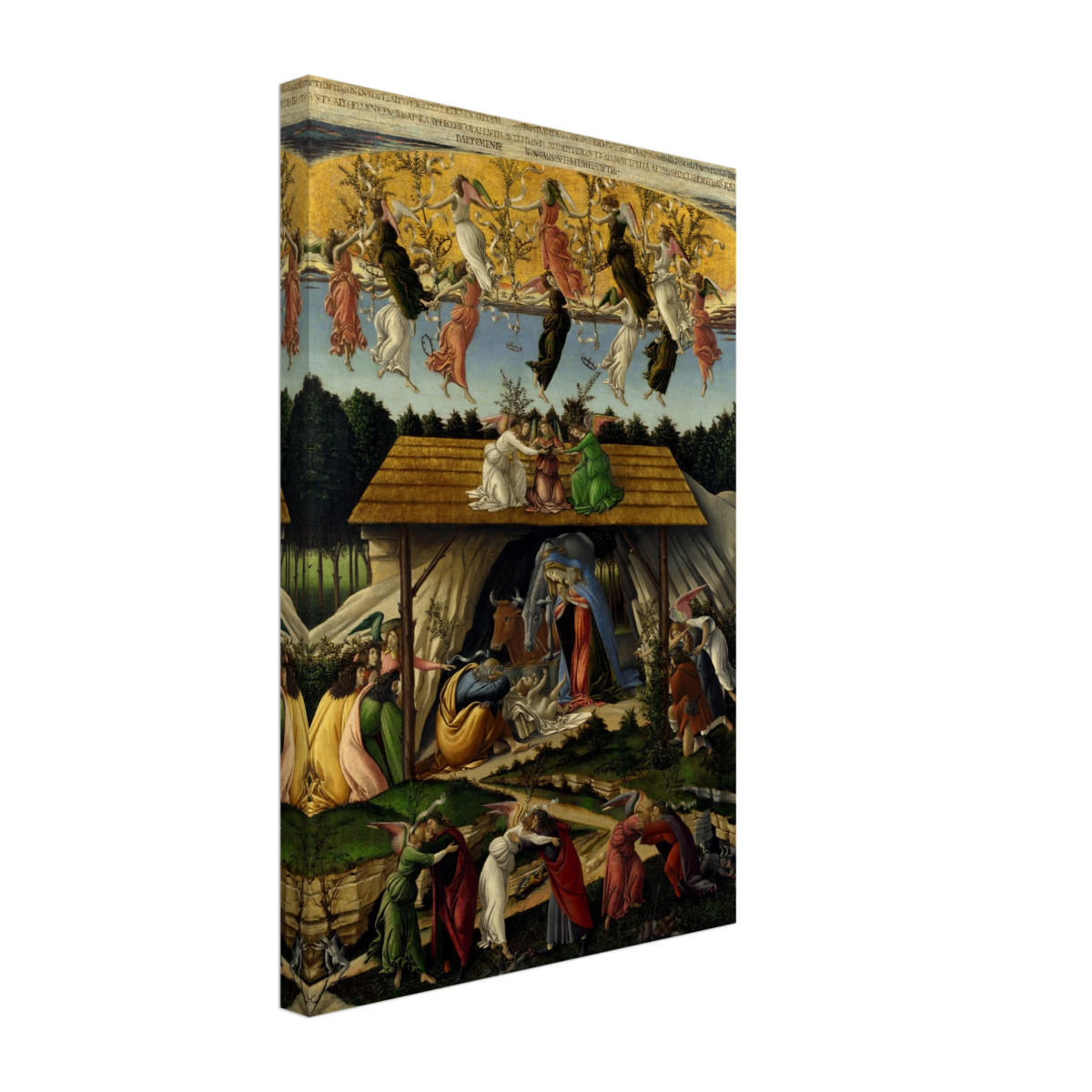 The Mystical Nativity by Sandro Botticelli | Vintage Wall art print - 30x45 cm / 12x18″ - Canvas - 