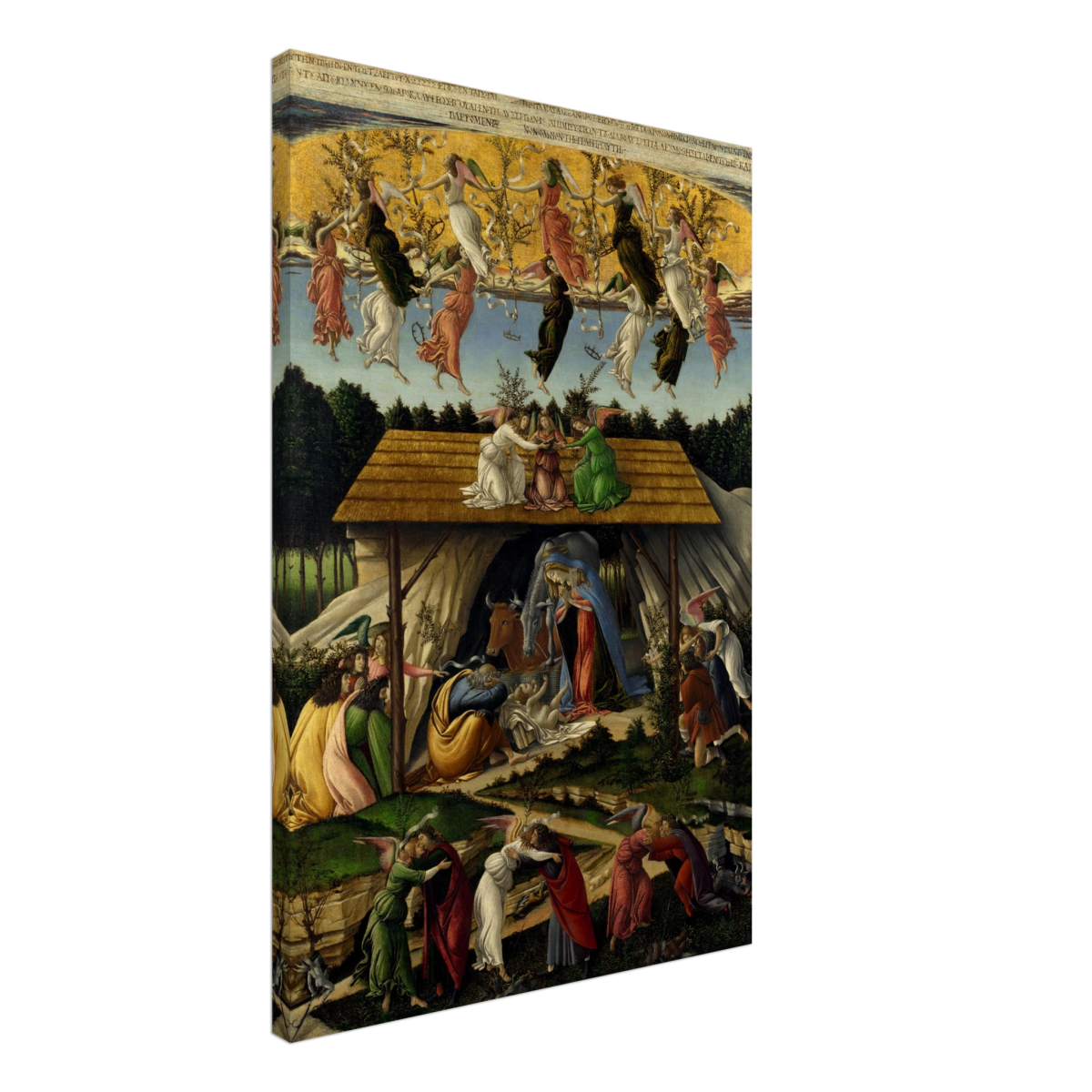 The Mystical Nativity by Sandro Botticelli | Vintage Wall art print - 50x75 cm / 20x30″ - Canvas - 