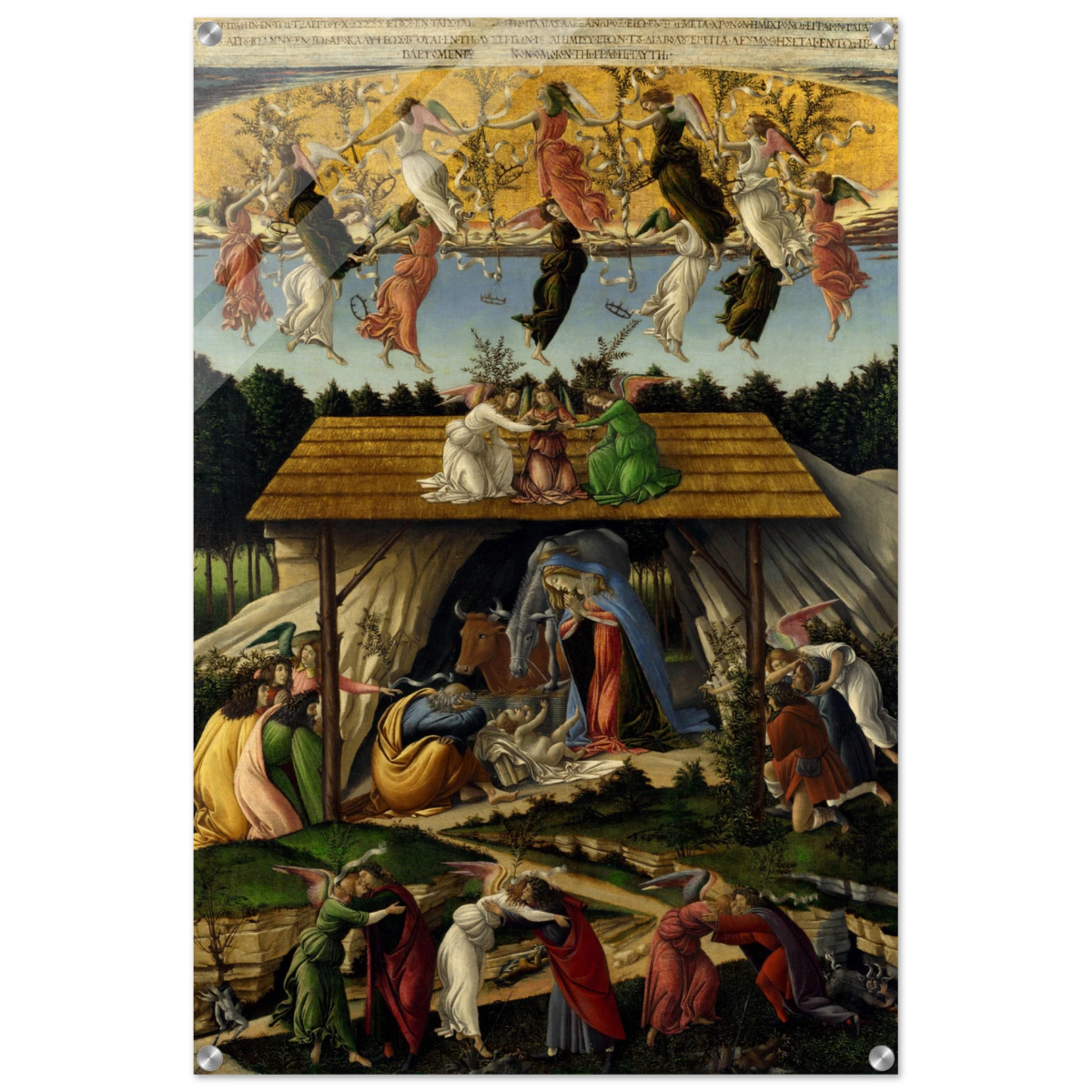 The Mystical Nativity by Sandro Botticelli | Vintage Wall art print - 60x90 cm / 24x36″ - Acrylic Print - 