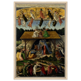 The Mystical Nativity by Sandro Botticelli | Vintage Wall art print - 50x75 cm / 20x30″ - Framed Canvas - Wood frame