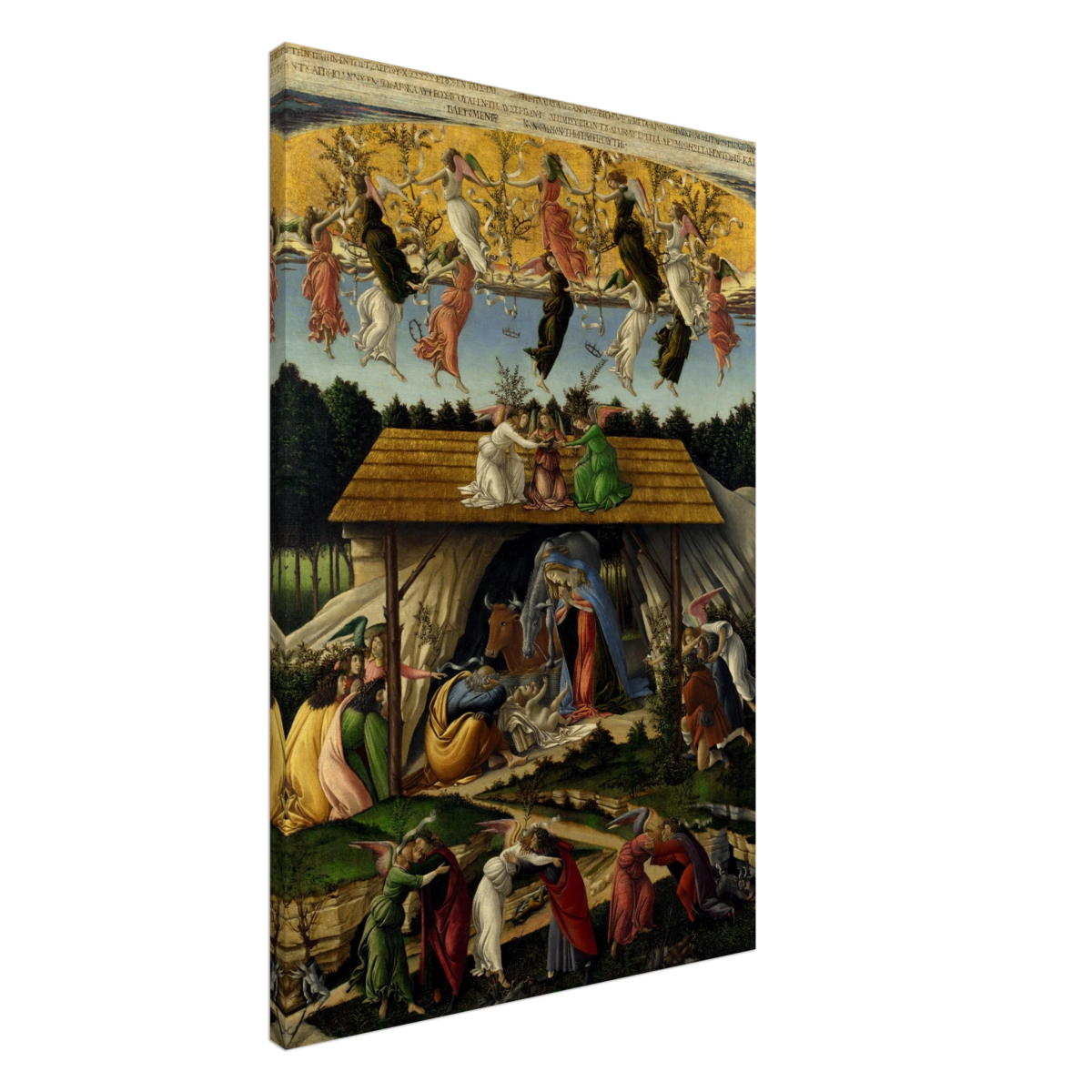 The Mystical Nativity by Sandro Botticelli | Vintage Wall art print - 60x90 cm / 24x36″ - Canvas - 