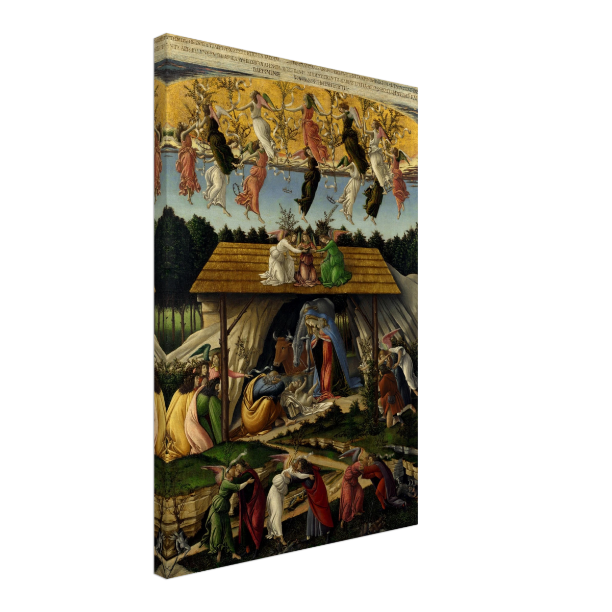 The Mystical Nativity by Sandro Botticelli | Vintage Wall art print - 40x60 cm / 16x24″ - Canvas - 