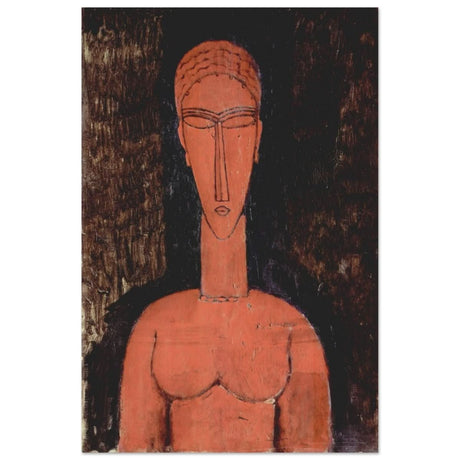 The Red Bust (1913) by Amedeo Modigliani | Vintage wall art print | Expressionism - Aluminum Print - 30x45 cm / 12x18″ - 