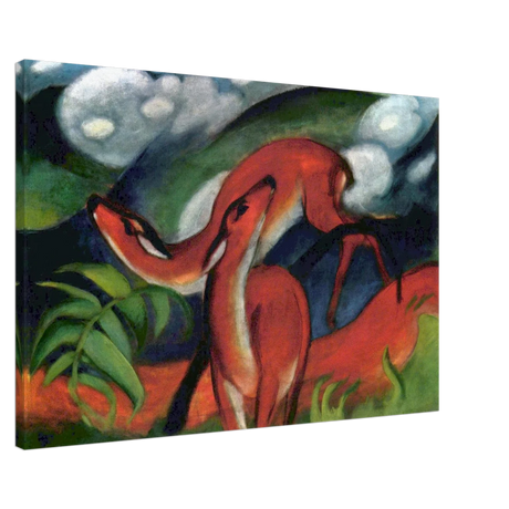 The Red Deer II – Franz Marc | Vintage Art Print - Canvas - 60x90 cm / 24x36″ - 