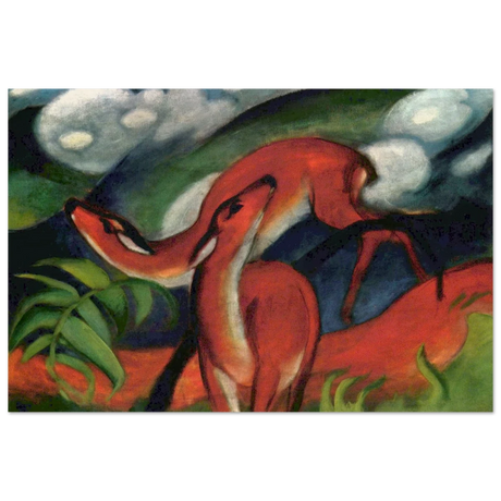 The Red Deer II – Franz Marc | Vintage Art Print - Wood Prints - 20x30 cm / 8x12″ - 
