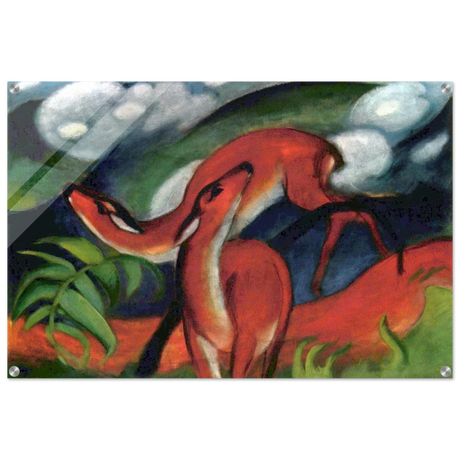 The Red Deer II – Franz Marc | Vintage Art Print - Acrylic Print - 60x90 cm / 24x36″ - 